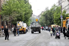 Impact of Russian overnight attack in Shevchenkivskyi district of Kyiv